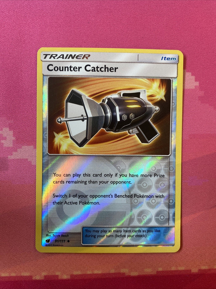 Pokemon Card Counter Catcher Crimson Invasion Reverse Holo 91/111 Near Mint
