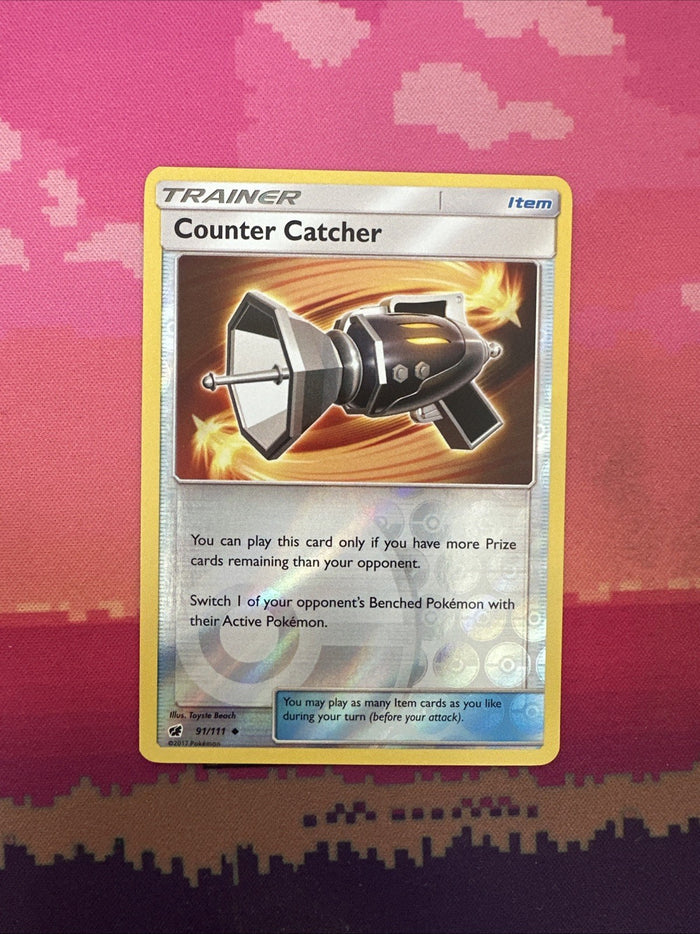 Pokemon Card Counter Catcher Crimson Invasion Reverse Holo 91/111 Near Mint