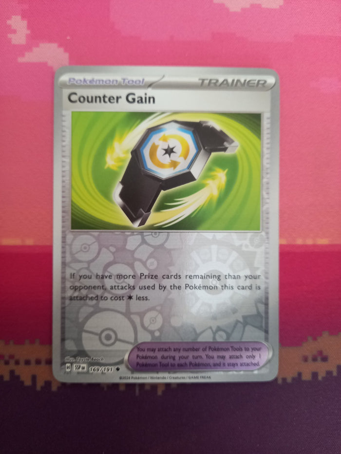 Pokemon Card Counter Gain Surging Sparks Reverse Holo 169/191 Near Mint
