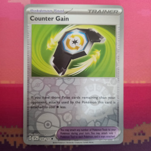 Pokemon Card Counter Gain Surging Sparks Reverse Holo 169/191 Near Mint