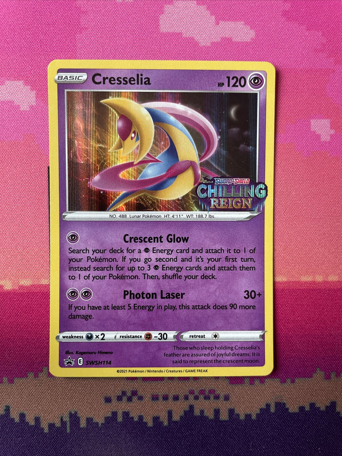 Pokemon Card Cresselia SWSH114 Black Star Promo Chilling Reign Near Mint