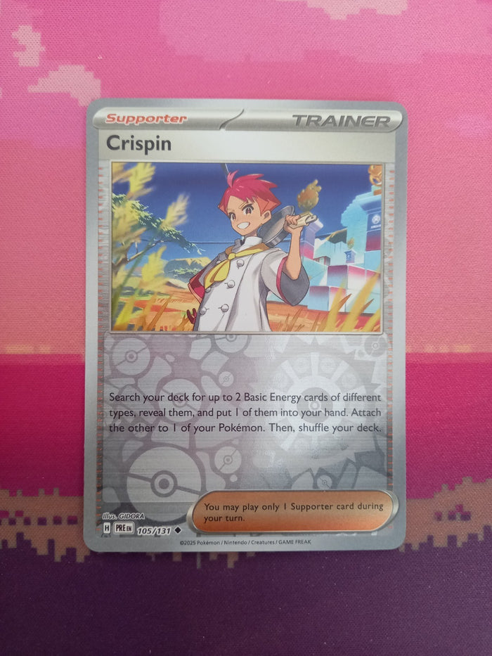 Pokemon Card Crispin Prismatic Evolutions Reverse Holo 105/131 Near Mint