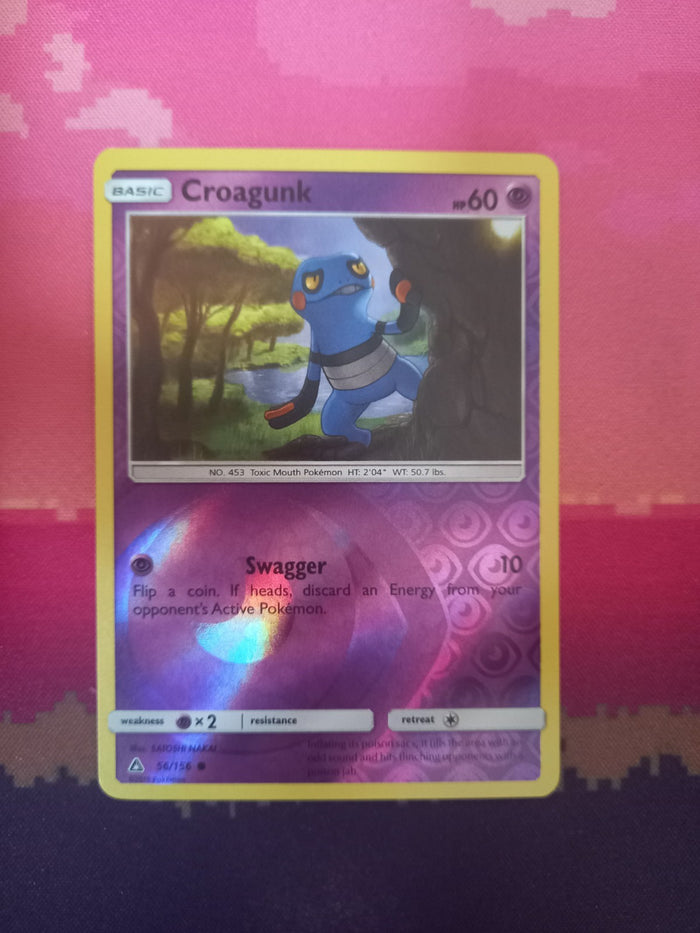 Pokemon card Croagunk 56/156 Reverse Holo Ultra Prism Near Mint