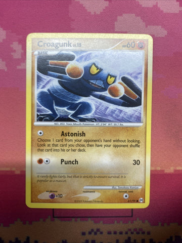 Pokemon Card Croagunk Arceus Common 61/99 Near Mint