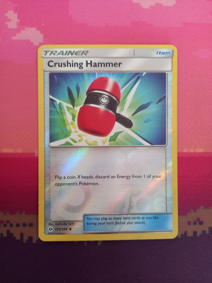 Pokemon Card Crushing Hammer Sun & Moon Reverse Holo 115/149 Near Mint
