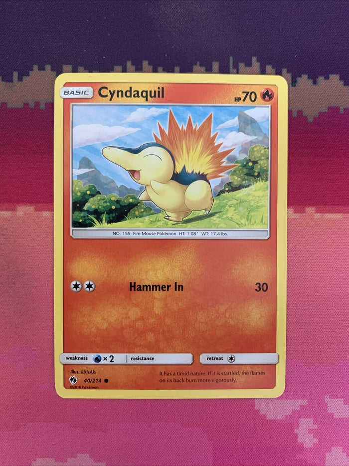 Pokemon Card Cyndaquil Lost Thunder Common 40/214 Near Mint