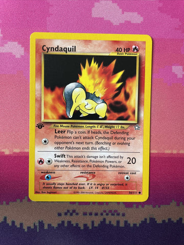 Pokemon Card Cyndaquil Neo Genesis 1st Edition 56/111 Common Near Mint