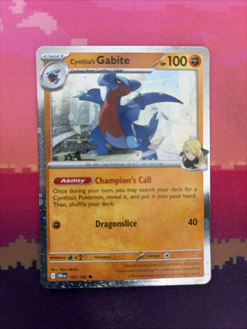 Pokemon Card Cynthia's Gabite Cosmo Holo 103/182  Near Mint