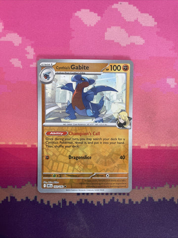 Pokemon Card Cynthia's Gabite Destined Rivals Reverse Holo 103/182 Near Mint