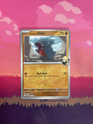 Pokemon Card Cynthia's Gible Destined Rivals Reverse Holo 102/182 Near Mint