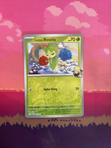 Pokemon Card Cynthia's Roselia Destined Rivals Reverse Holo 007/182 Near Mint