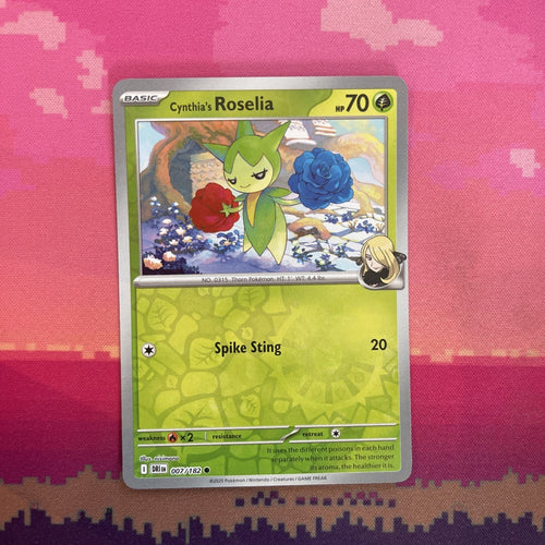 Pokemon Card Cynthia's Roselia Destined Rivals Reverse Holo 007/182 Near Mint