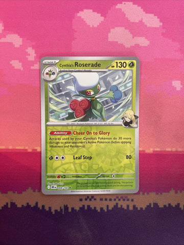 Pokemon Card Cynthia's Roserade Destined Rivals Reverse Holo 008/182 Near Mint