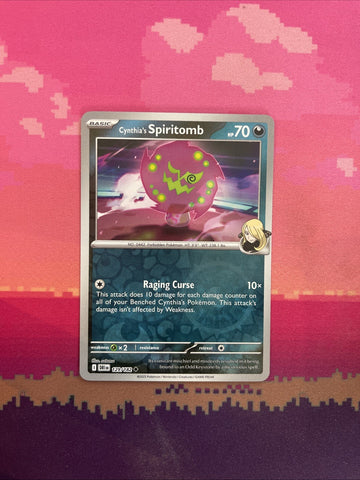 Pokemon Card Cynthia's Spiritomb Destined Rivals Reverse Holo 129/182 Near Mint