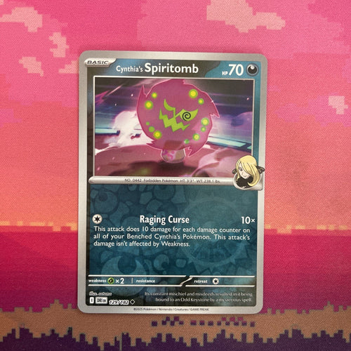 Pokemon Card Cynthia's Spiritomb Destined Rivals Reverse Holo 129/182 Near Mint