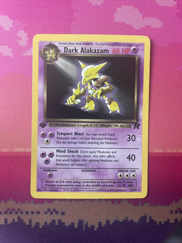 Pokemon Card Dark Alakazam Team Rocket 1st Edition Rare 18/82 Near Mint