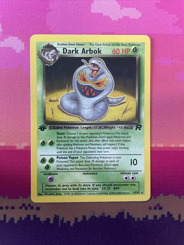 Pokemon Card Dark Arbok Team Rocket 1st Edition 19/82 Near Mint