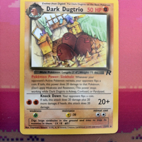 Pokemon Card Dark Dugtrio Team Rocket Rare 23/82 Near Mint