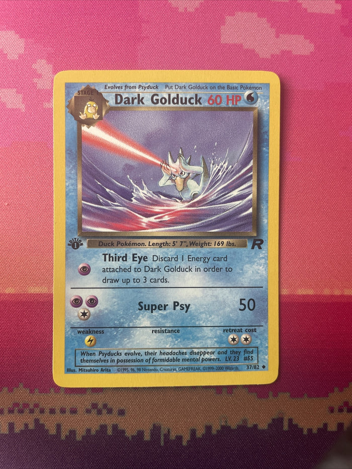 Pokemon Card Dark Golduck Team Rocket 1st Edition Uncommon 37/82 Near Mint
