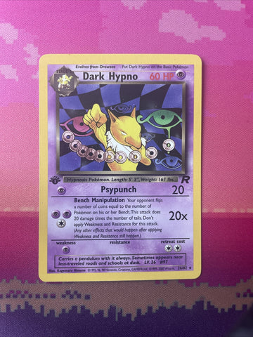 Pokemon Card Dark Hypno Team Rocket 1st Edition Rare 26/82 Near Mint