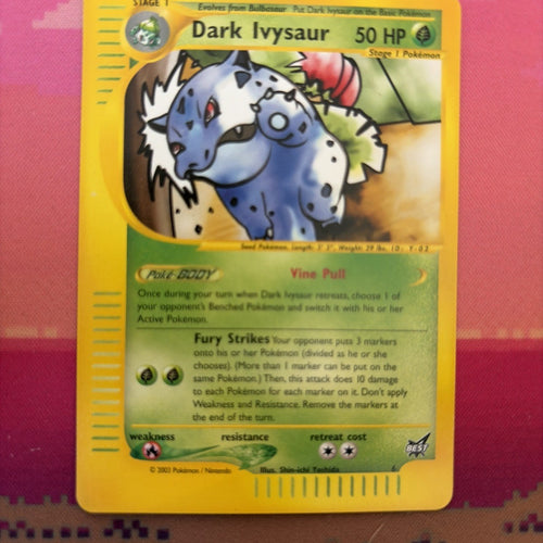 Pokemon Card Dark Ivysaur Winner Stamped Best Of Game 6 Promo Near Mint