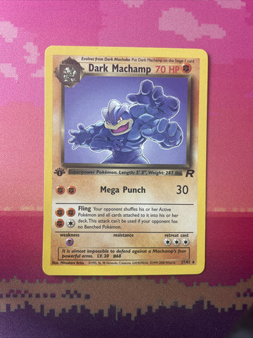 Pokemon Card Dark Machamp Team Rocket 1st Edition Rare 27/82 Near Mint