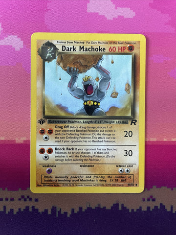 Pokemon Card Dark Machoke Team Rocket 1st Edition Uncommon 40/82 Near Mint