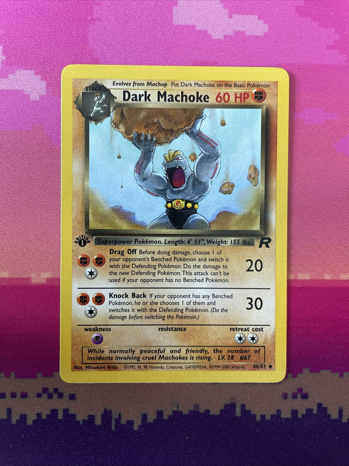 Pokemon Card Dark Machoke Team Rocket 1st Edition Uncommon 40/82 Near Mint
