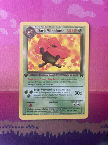 Pokemon Card Dark Vileplume Team Rocket 1st Edition Rare 30/82 Near Mint