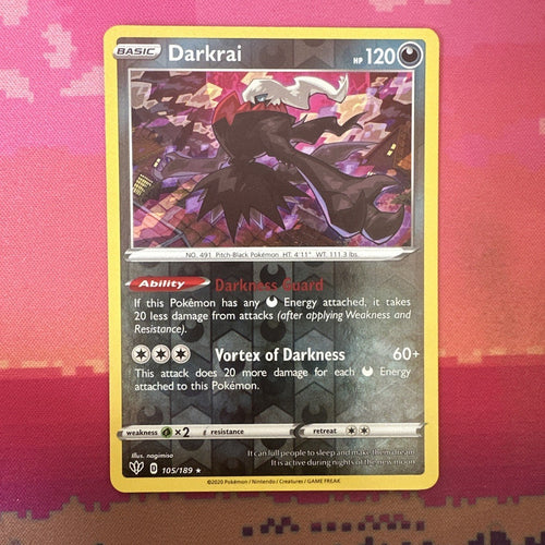 Pokemon Card Darkrai Darkness Ablaze Reverse Holo Rare 105/189 Near Mint