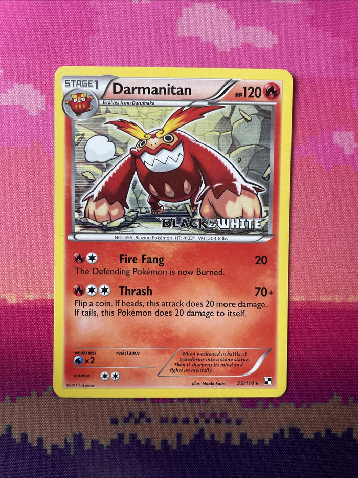 Pokemon Card Darmanitan Black & White STAMPED Holo Rare 25/114 Near Mint
