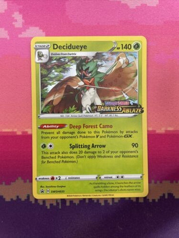 Pokemon Card Decidueye SWSH035 Black Star Promo STAMPED Darkness Ablaze NM