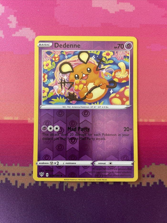 Pokemon Card Dedenne Darkness Ablaze Reverse Holo 078/189 Near Mint