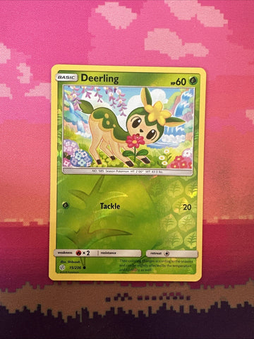 Pokemon Card Deerling Cosmic Eclipse Reverse Holo 15/236 NM
