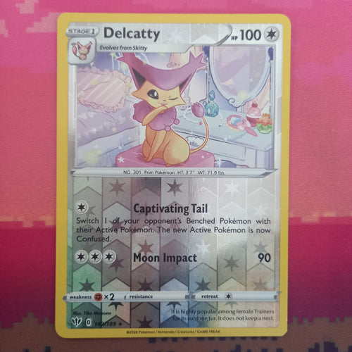Pokemon Card Delcatty Darkness Ablaze Reverse Holo Rare 142/189 Near Mint