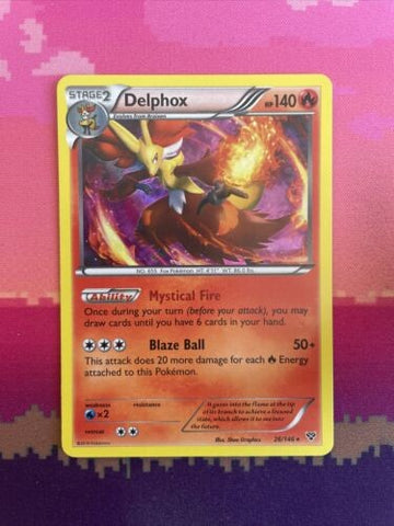 Pokemon Card Delphox XY Base Set Holo Rare 26/146 Near Mint