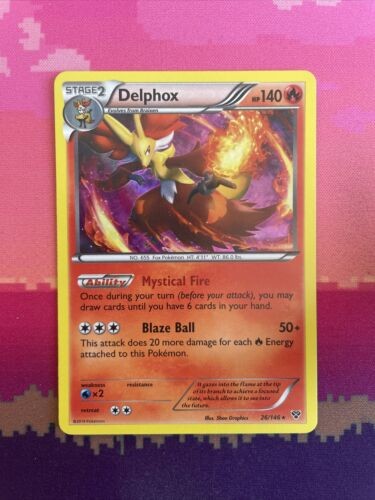 Pokemon Card Delphox XY Base Set Holo Rare 26/146 Near Mint
