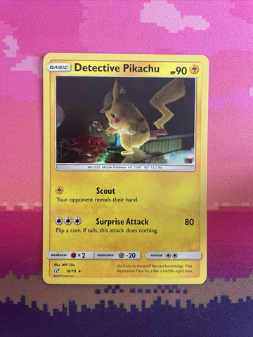 Pokemon Card Detective Pikachu Holo Rare 10/18 Near Mint
