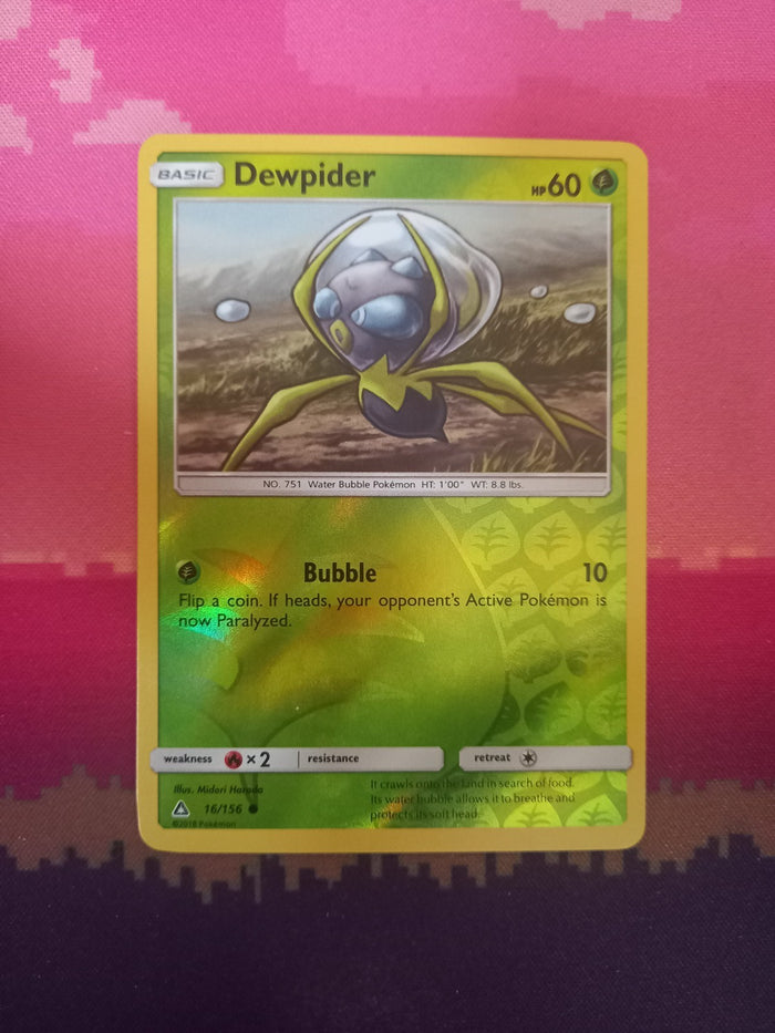 Pokemon card Dewpider 16/156 Reverse Holo Ultra Prism Near Mint