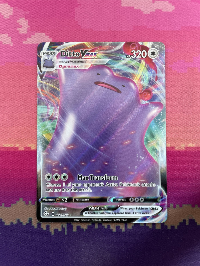Pokemon Card Ditto VMAX 051/072 Ultra Rare Shining Fates Near Mint