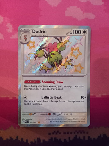 Pokemon Card Dodrio 200/091 Shiny Paldean Fates Near Mint