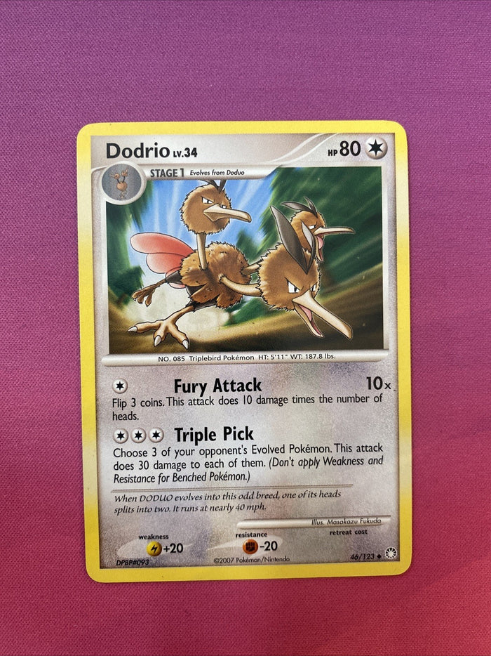 Pokemon Card Dodrio Mysterious Treasures Uncommon 46/123 Near Mint
