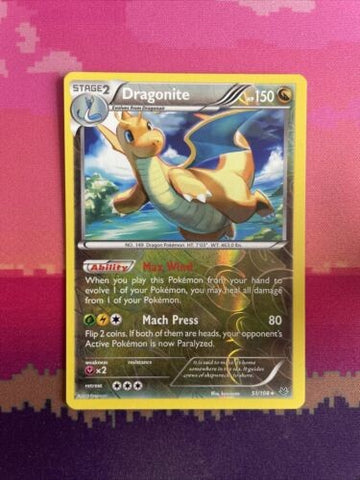 Pokemon Card Dragonite Roaring Skies Reverse Holo Rare 51/108 Near Mint