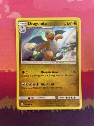 Pokemon Card Dragonite Sun & Moon Holo Rare 96/149 Near Mint