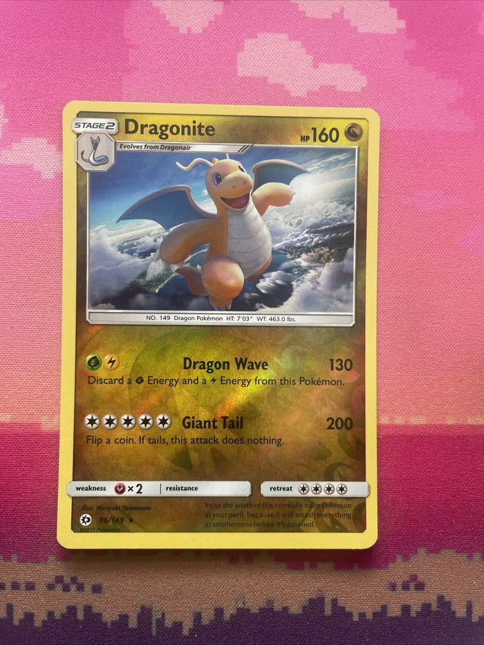 Pokemon Card Dragonite Sun & Moon Reverse Holo Rare 96/149 Near Mint
