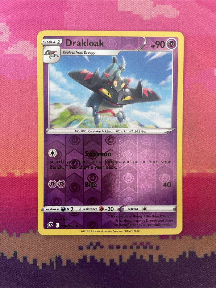 Pokemon Card Drakloak Rebel Clash Reverse Holo 090/192 Near Mint