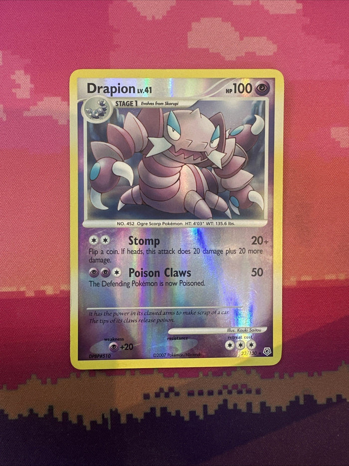 Pokemon Card Drapion Diamond & Pearl Reverse Holo Rare 23/130 Light Play