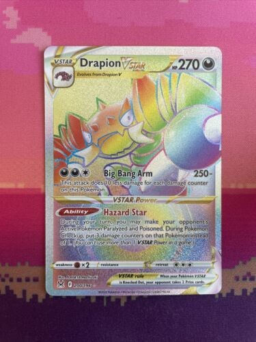 Pokemon Card Drapion VSTAR 200/196 Rainbow Secret Rare Lost Origin Near Mint