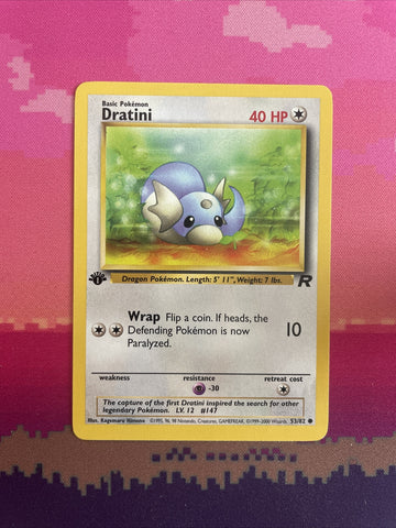 Pokemon Card Dratini Team Rocket 1st Edition Common 53/82 Near Mint