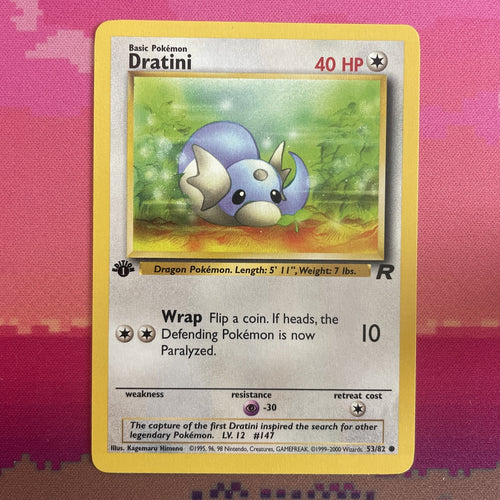 Pokemon Card Dratini Team Rocket 1st Edition Common 53/82 Near Mint